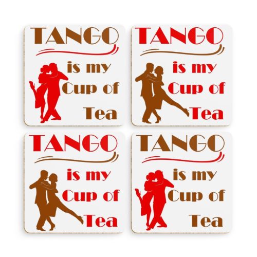 Set of four coasters couple dancing tango design